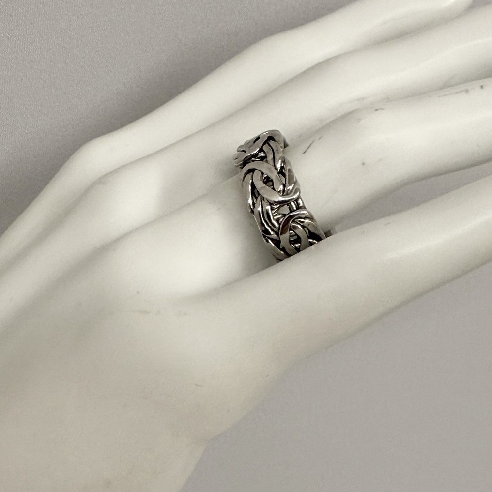 AK Atasay Kuyumculuk Sterling Silver Chain Band Ring Weighs 5 Grams Size 7 3/4 - Picture 3 of 11